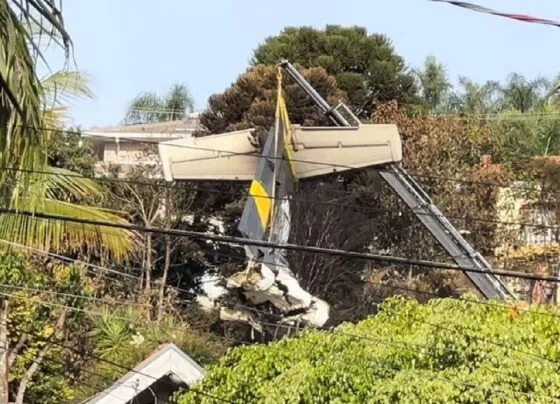 Calda do avião que caiu em Vinhedo