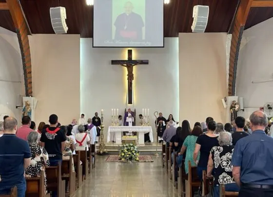 Corpo de Dom Mariano está sendo velado em Campo Grande; ele fez pedido em testamento (Foto: Endrio Francescon)