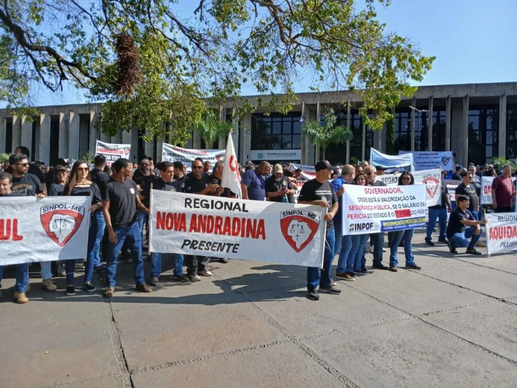 Protesto policiais civis em Campo Grande