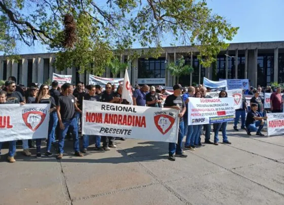 Protesto policiais civis em Campo Grande