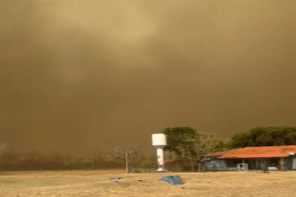 Fogo em fazenda de Rio Negro