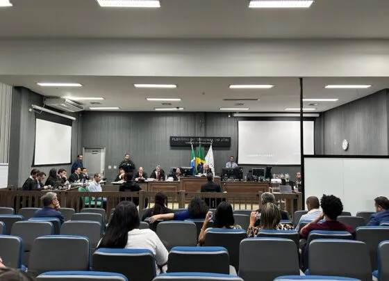 Movimentação no segundo dia de júri da Operação Omertà, caso Playboy da Mansão (Foto: Adriano Fernandes)