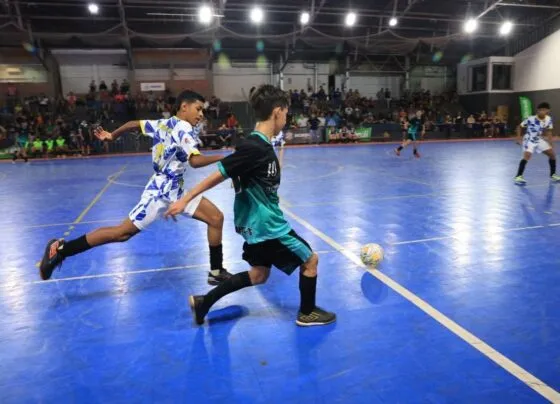 Lance da final da Copa da Juventude de futsal 2024 em Dourados (Foto: Lincoln Gabriel)