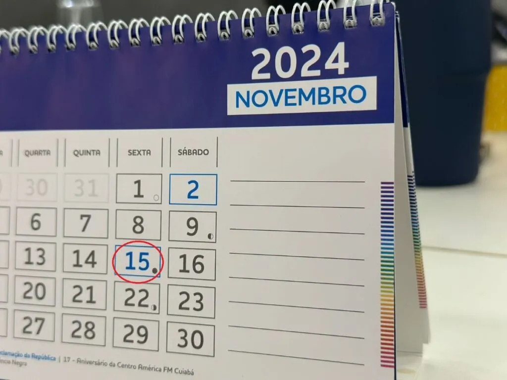 Calendário 15 de novembro