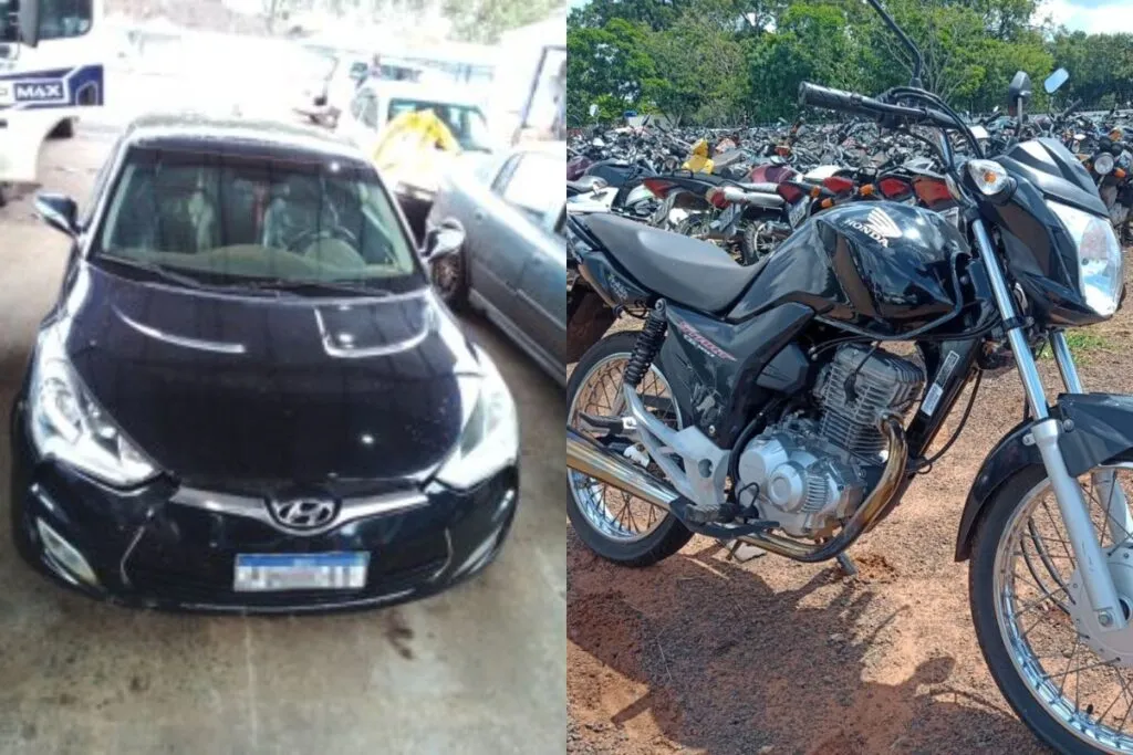 Veloster e moto são opções em lotes do leilão do Detran MS (Foto: Divulgação)