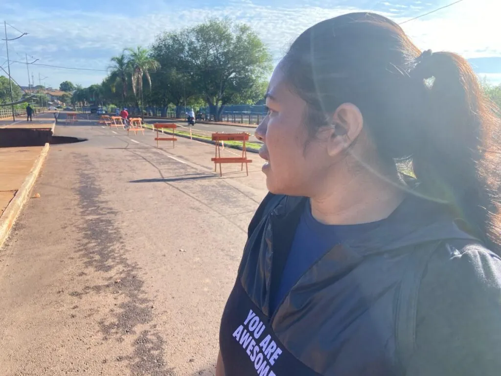 Marinalva é esposa de Lucas, ciclista arrastado pela enxurrada no Lago do Amor (Foto: Caio Tumelero)