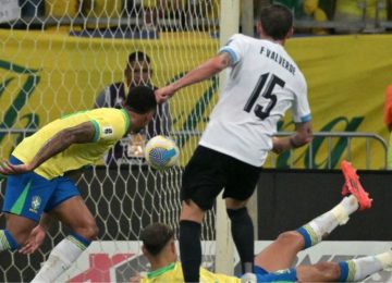 Gerson comemora gol de empate do Brasil contra Uruguai pela 12ª rodada das Eliminatórias Sul-Americanas da Copa do Mundo de 2026 (Foto: Rafael Ribeiro/CBF)